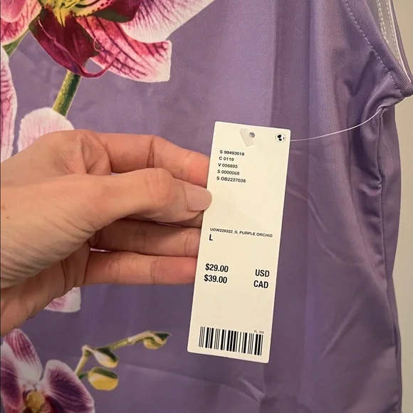 NWT Urban Outfitters Purple Orchid Graphic Boatneck Tank Top - Picture 6 of 8